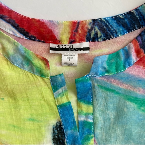 Mirror Image Women’s Top Style 93771 Sleeveless multi-colored Tunic - Sz L - Picture 3 of 7